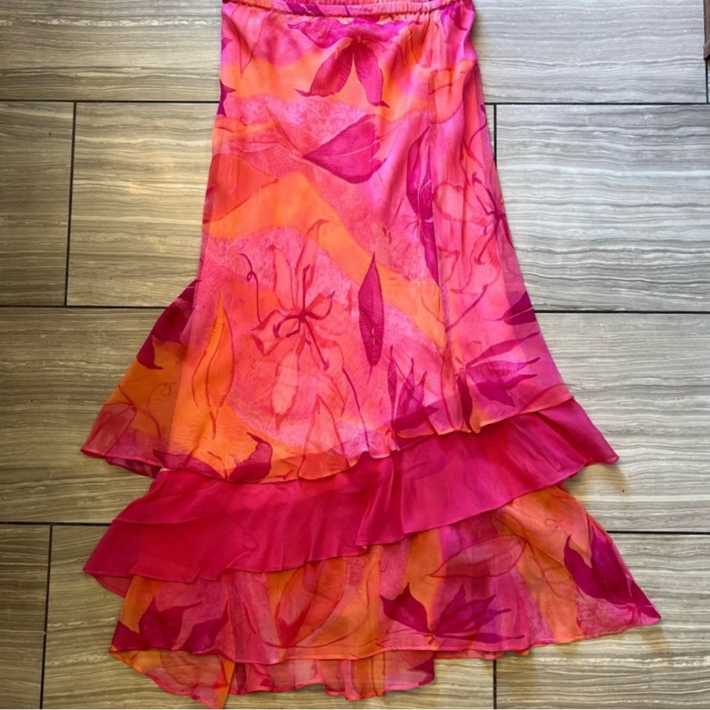 Vintage Y2K Vibrant Layered Maxi Skirt